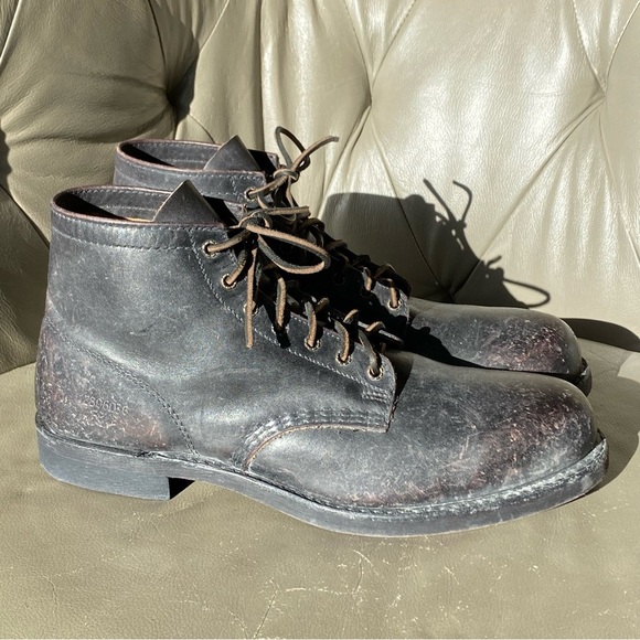 Frye Prison Boots Black Distressed Oil Resistant Leather 12806036 Men’s Size 13 main image 6